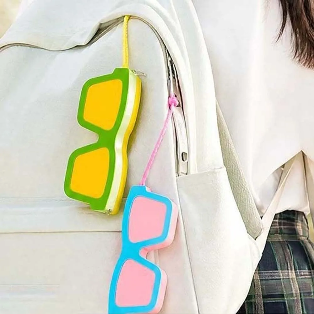 Vibrant Color Sunglasses Shaped Case Food Grade Scratch Resistant Silicone Glasses Bag Soft Texture Waterproof
