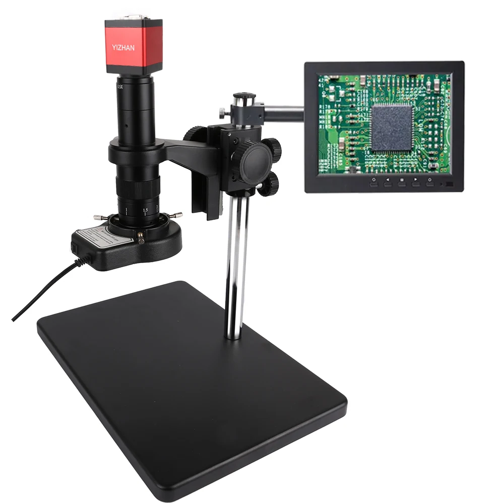 13 MP Digital Microscope 180X Zoom C Mount Lens HD-MI VGA Industrial Digital Video Microscope Camera Teaching Demonstration