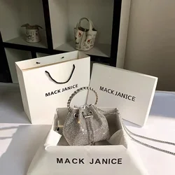 Sac à main d'embrayage de luxe avec biscuits brillants pour femme, sac à bandoulière en cristal, sac de soirée en diamant, bague en métal, sac à main pour femme, fête de mariage