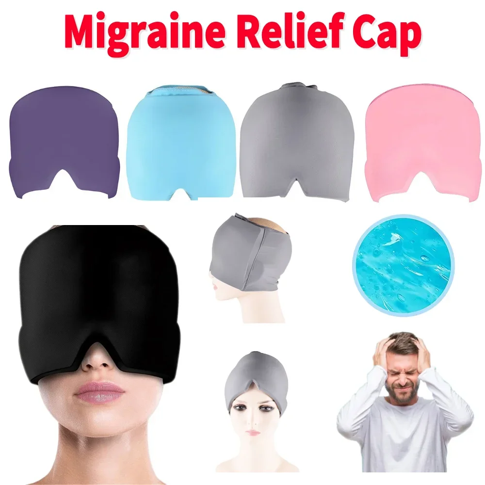 

Головные уборы для облегчения мигрени, гелевая крышка со льдом, терапевтическая крышка для холодного компресса, ледяная обертка для головы, маска для глаз для снятия давления, облегчения боли Быстрая доставка 4-6 дня П