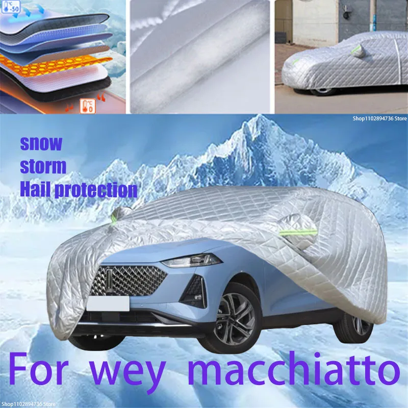 

For wey macchiatto Outdoor Cotton Thickened Awning For Car Anti Hail Protection Snow Covers Sunshade Waterproof Dustproof