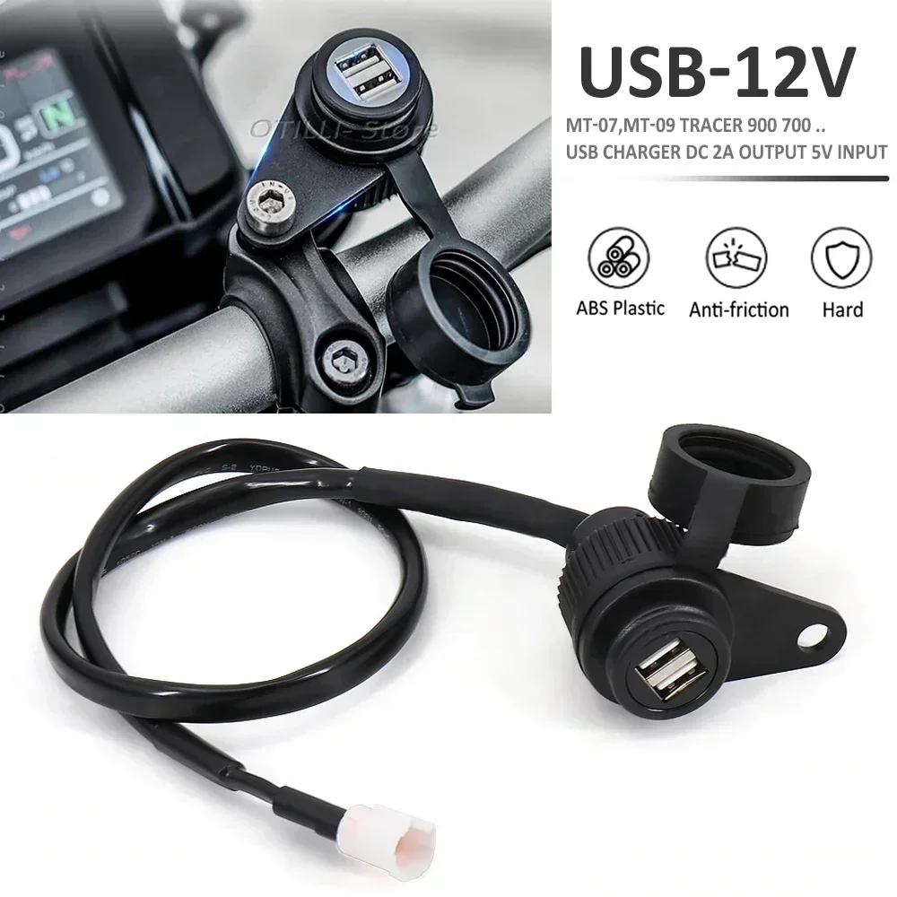 Motorcycle 12V DV For Yamaha MT-07 MT-09 SP Tracer FZ-09 FZ-07 Tracer XSR 700 900 Double USB Charger Adapter Socket Converter