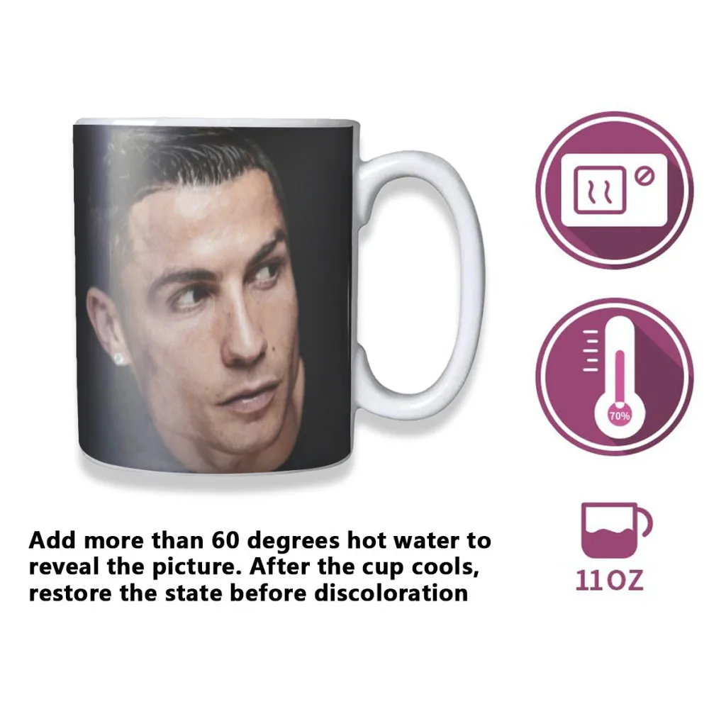 CR7 Cristiano Ronaldo Birthday Gifts Color Changing Magic Ceramic Creative Coffee Mugs Tea Cups