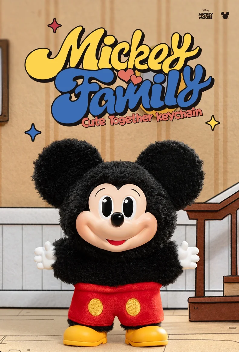 Original Popmart Mickey Familie Niedliche Together-Serie Blindbox-Anhänger Handgefertigte Spielzeuge Trendige Produkte Dekoration Süße Feiertagsgeschenke – Detail 3