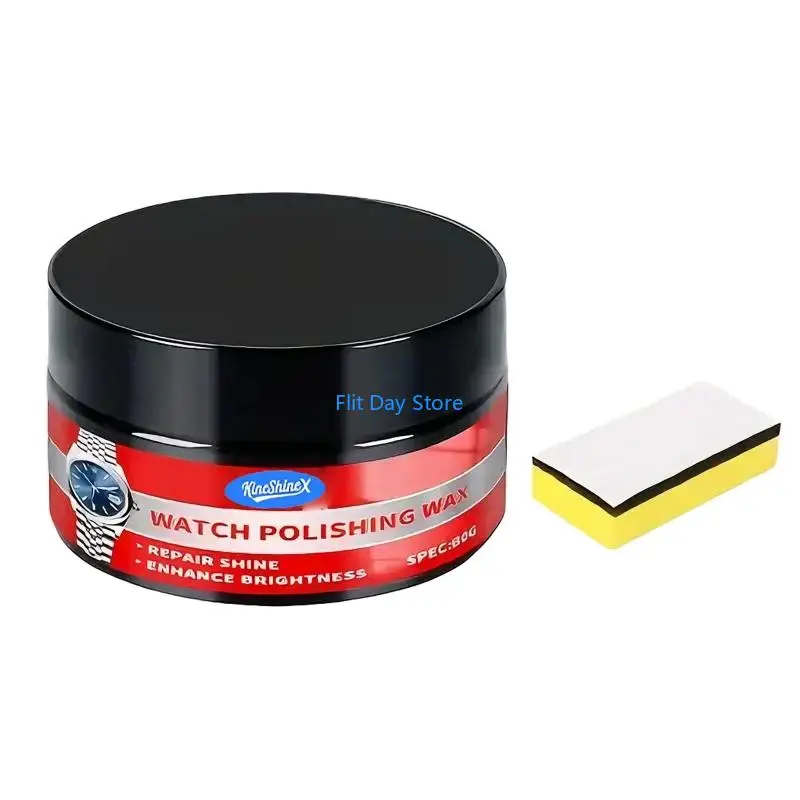 F92C Watches Polishing Cream with Sponges for Restoring and Removing Scratches on Metal Jewelry Glass Surfaces