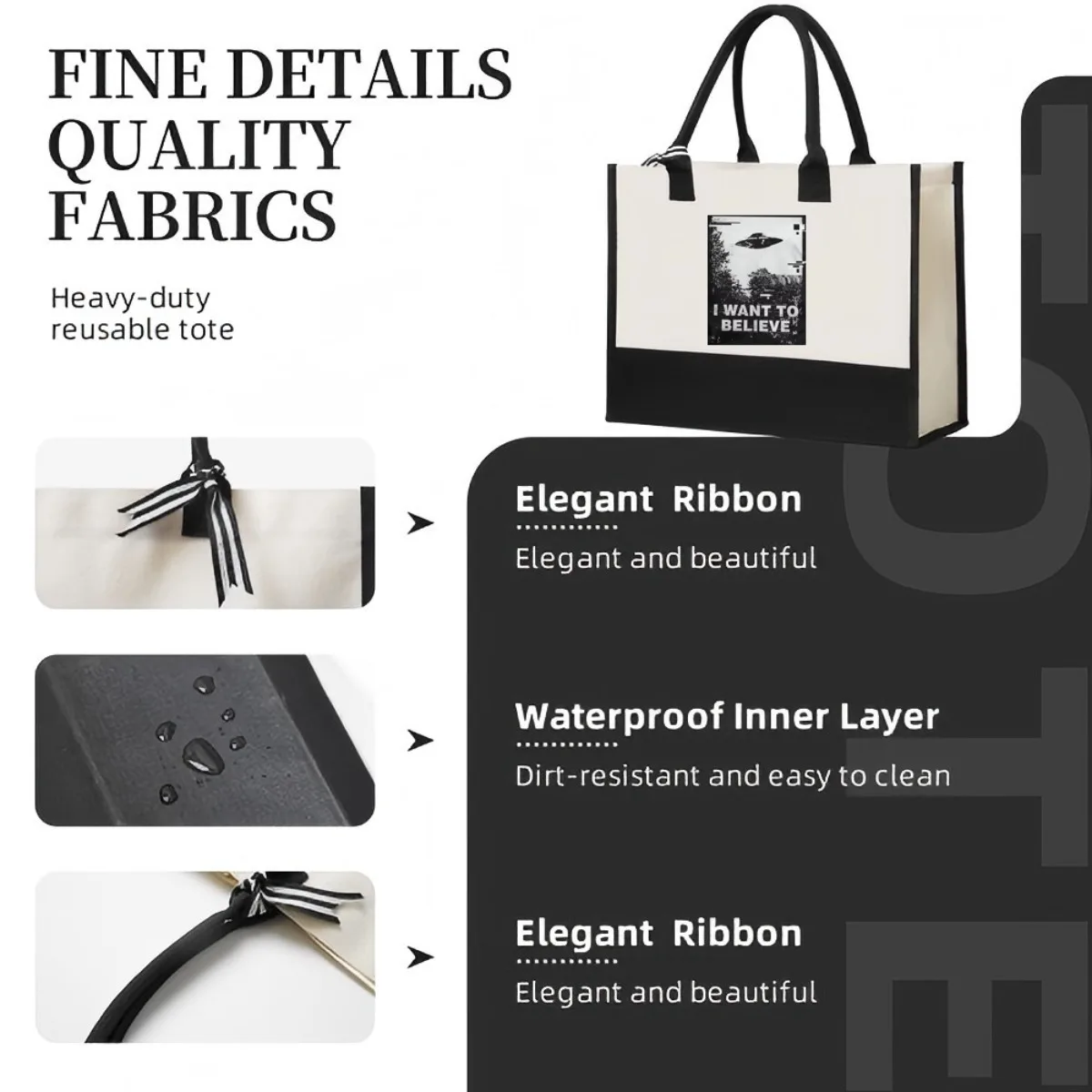 أريد أن أصدق 2026 وصول جديد موضة عملية واسعة قابلة لإعادة الاستخدام حمل حقيبة نمط طباعة 2 لهجة الثقيلة الكتف الكبير B