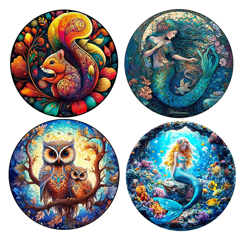 Mermaid Wooden Puzzle, Animals Puzzles Unique Shape High Quality Jigsaw Puzzle Mom Love Adult Wooden Puzzle, Best Gift For Adult