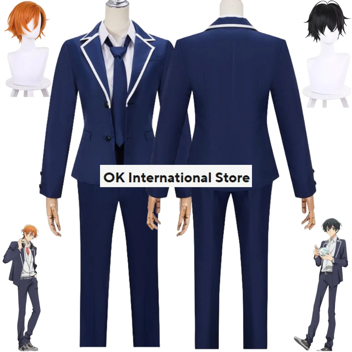 Anime Sasaki and Miyano Miyano Yoshikazu Sasaki Syuumei Cosplay Costume Wig Japanese School Uniforms Adult Man Campus Suit