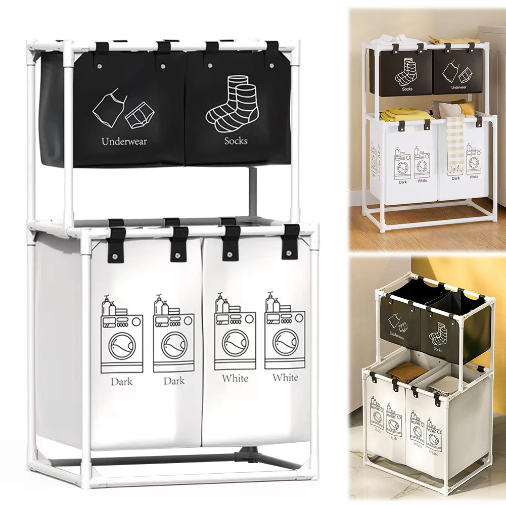 

Корзина для сортировки белья, 2/3-слойная корзина для грязного белья, водонепроницаемый органайзер для сортировки белья для прачечной
