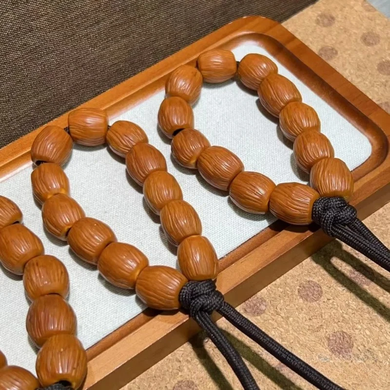 Olive Stone Carving Bracelet Handheld Buddhist Beads Jewelry Ethnic Style Fashion Versatile
