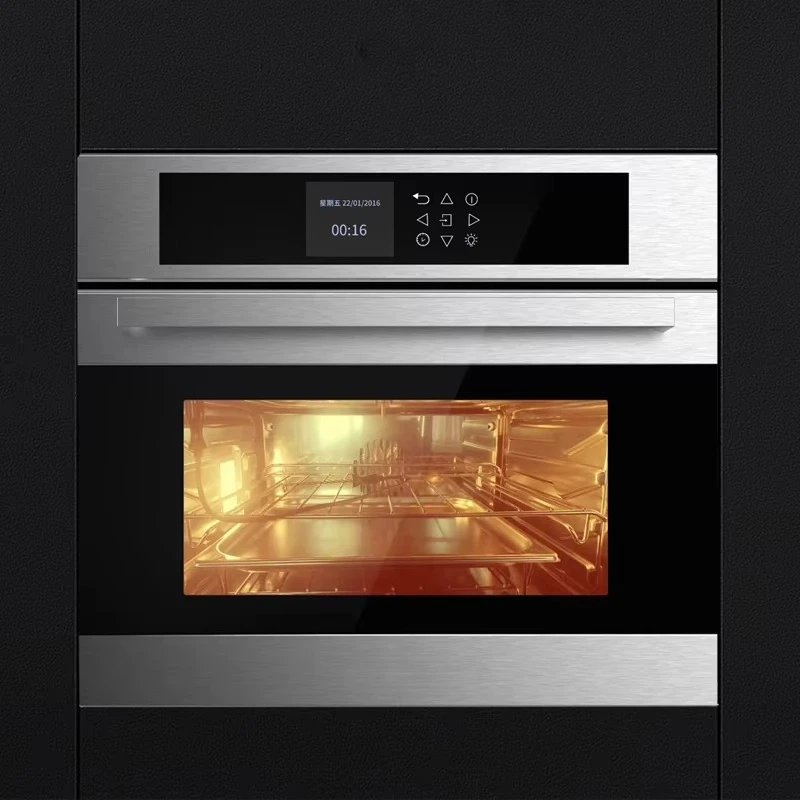 35L 3200W  Electric Oven with Steam Stainless Steel Glass Panel 11 Level Auto Menus for Home Kitchen