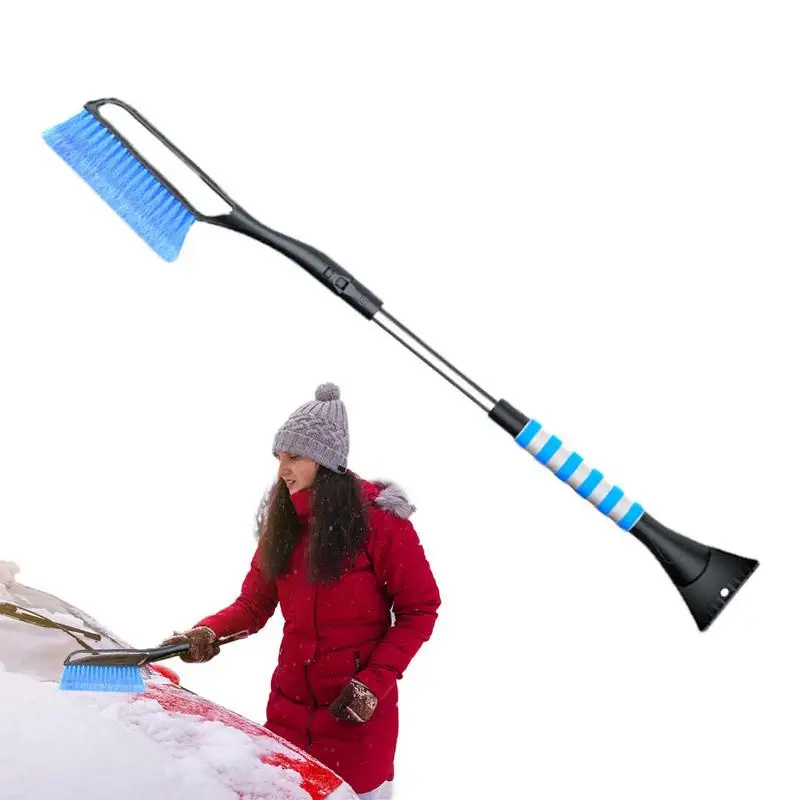 

Car Snow Scraper And Brush Extensible Ice Shovel Scraper With Bristle Head Multi Purpose Winter Snow Shovel Car Exterior