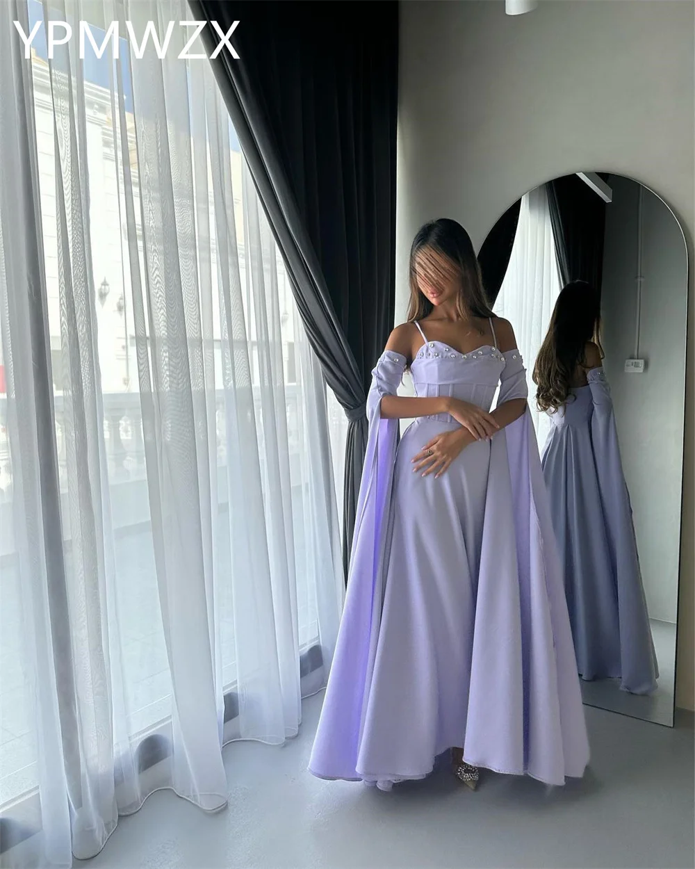 Customized Evening Dress Party Occasion Women Formal Dress YPMWZX Strapless A-line Floor Length Skirts Stole Bespoke Occasion Dr