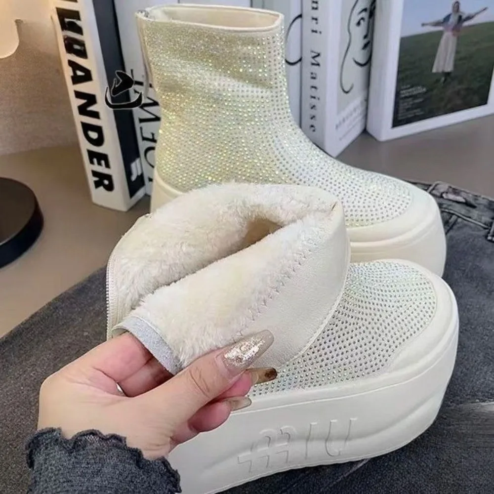 الفاخرة حجر الراين امرأة الجوارب منصة الموضة أفخم الدفء المرأة أحذية الشتاء إيفا خفيفة الوزن الراحة الأحذية 2025 امرأة #6