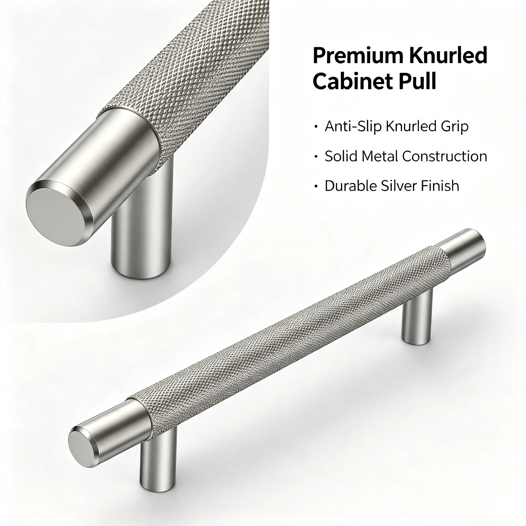 10PCS Matte Nickel Cabinet Handles, Metal Cabinet Pulls, Kitchen Cupboard Cabinet Hardware for Furniture