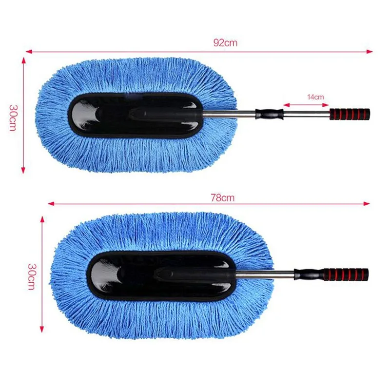 Car Washing Mop Scalable Handle Dust Remover Wax Brush Microfiber Car Cleaning Kit Soft Hair Duster Brushes Wash Tool