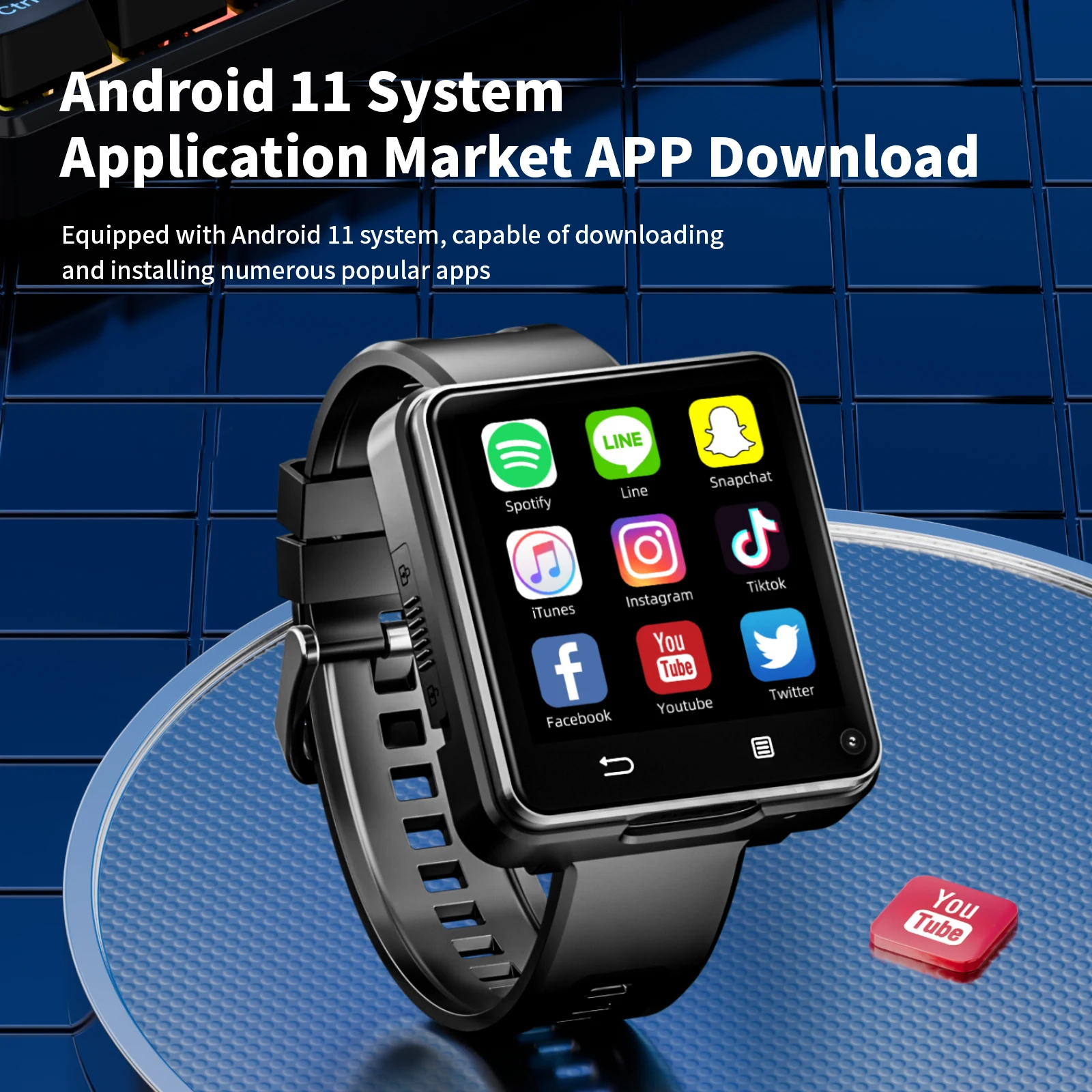 

S222 5G Smart Watch Android 11.0 OS Smartwatch 2.64 inch Large Screen 480*480 MTK6761 500W Dual Camera 1200mAH Battery Wifi GPS