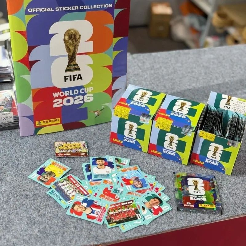 Álbum Panini Capa Dura Versão Ouro e Prata FIFA World Cup 2026 Jogo de Cartas Colecionáveis TCG Coleção de Adesivos Cartas de Futebol Caixa de Presente