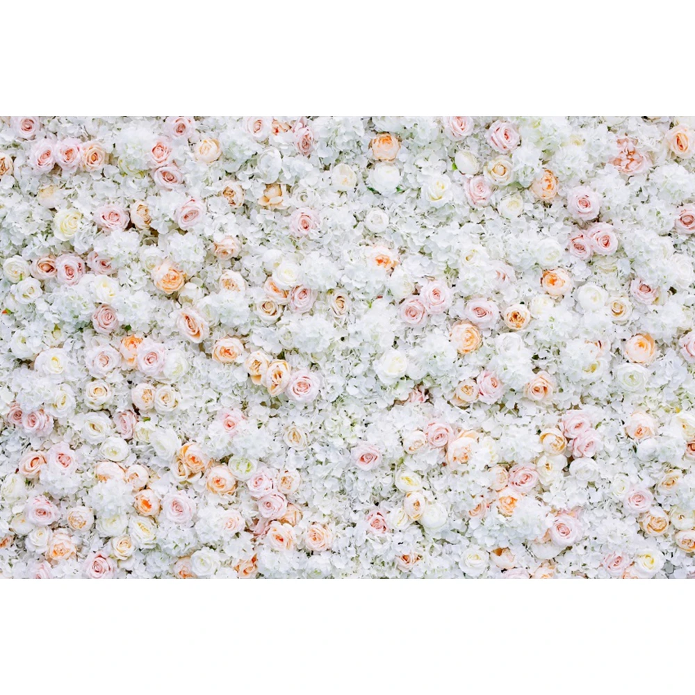 Floral Flower Wall Wedding Backdrop for Photography Bride Baby Shower Birthday White Rose Ceremony Background Decor Photo Studio