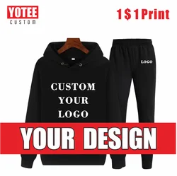 YOTEE2022 Herbst Und Winter Sportswear Sweatshirt Anzug Persönliche Gruppe Diy Custom Stickerei Druck Sport Anzug 8 Farben