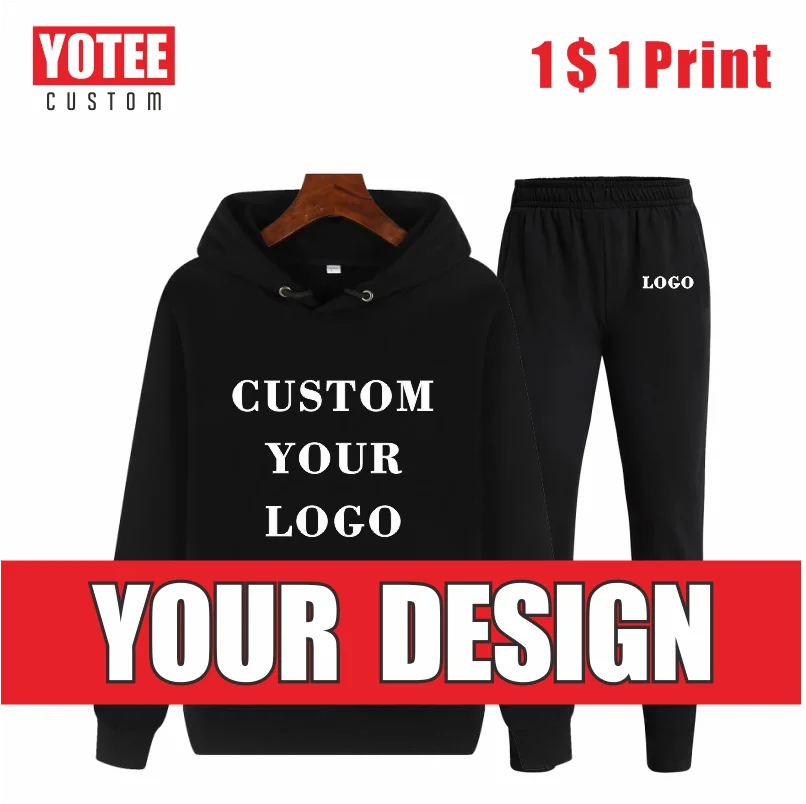 YOTEE2022 Autumn And Winter Sportswear Sweatshirt Suit Personal Group Diy Custom Embroidery Printing Sports Suit 8 Colors