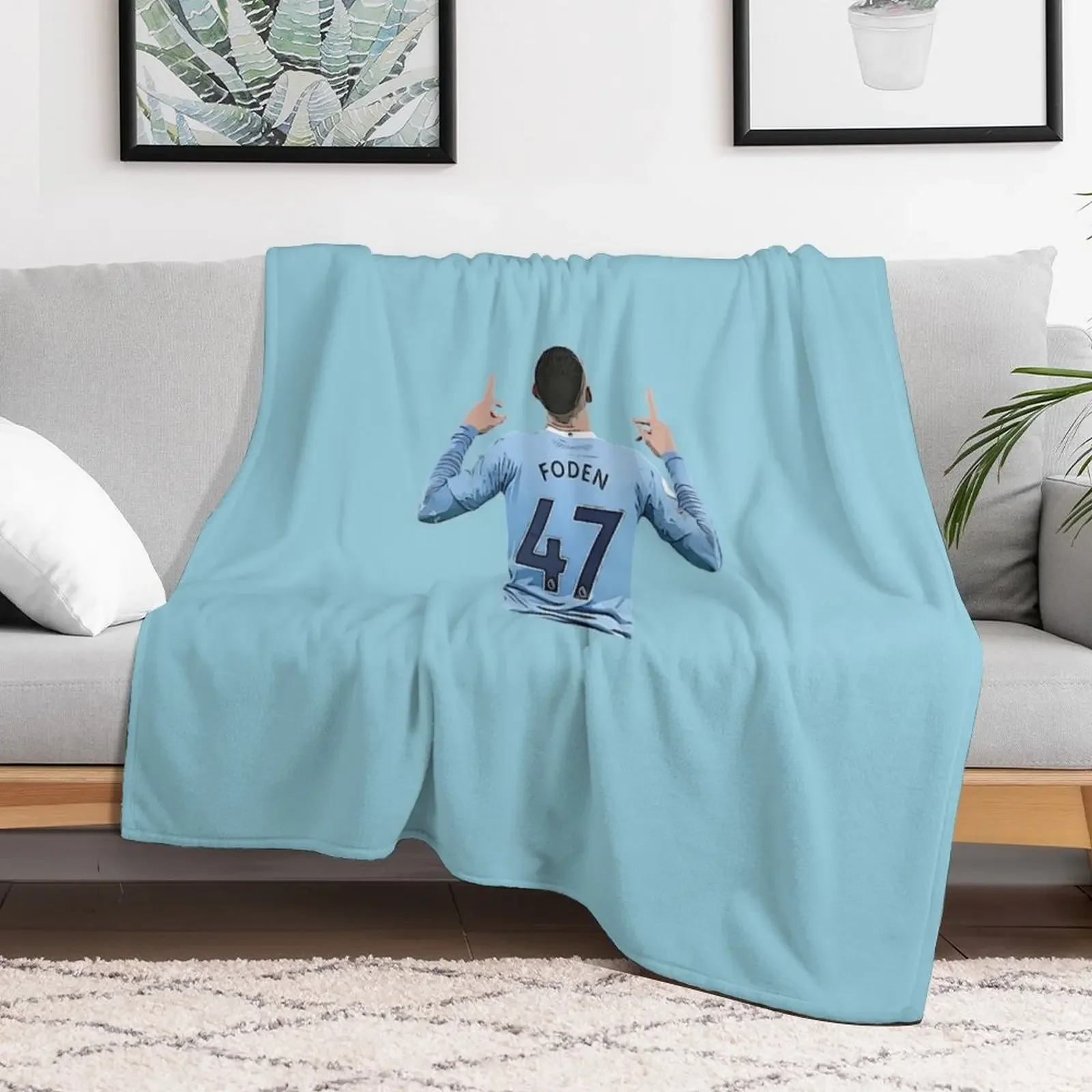 Phil Foden City Celebration 47 Throw Blanket Shaggy wednesday Hair Polar Blankets