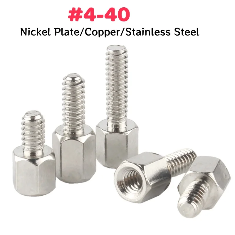 Nickel Plate Copper Stainless Steel English Single Head Hexagonal Thread Stud Spacing Screws Bolt