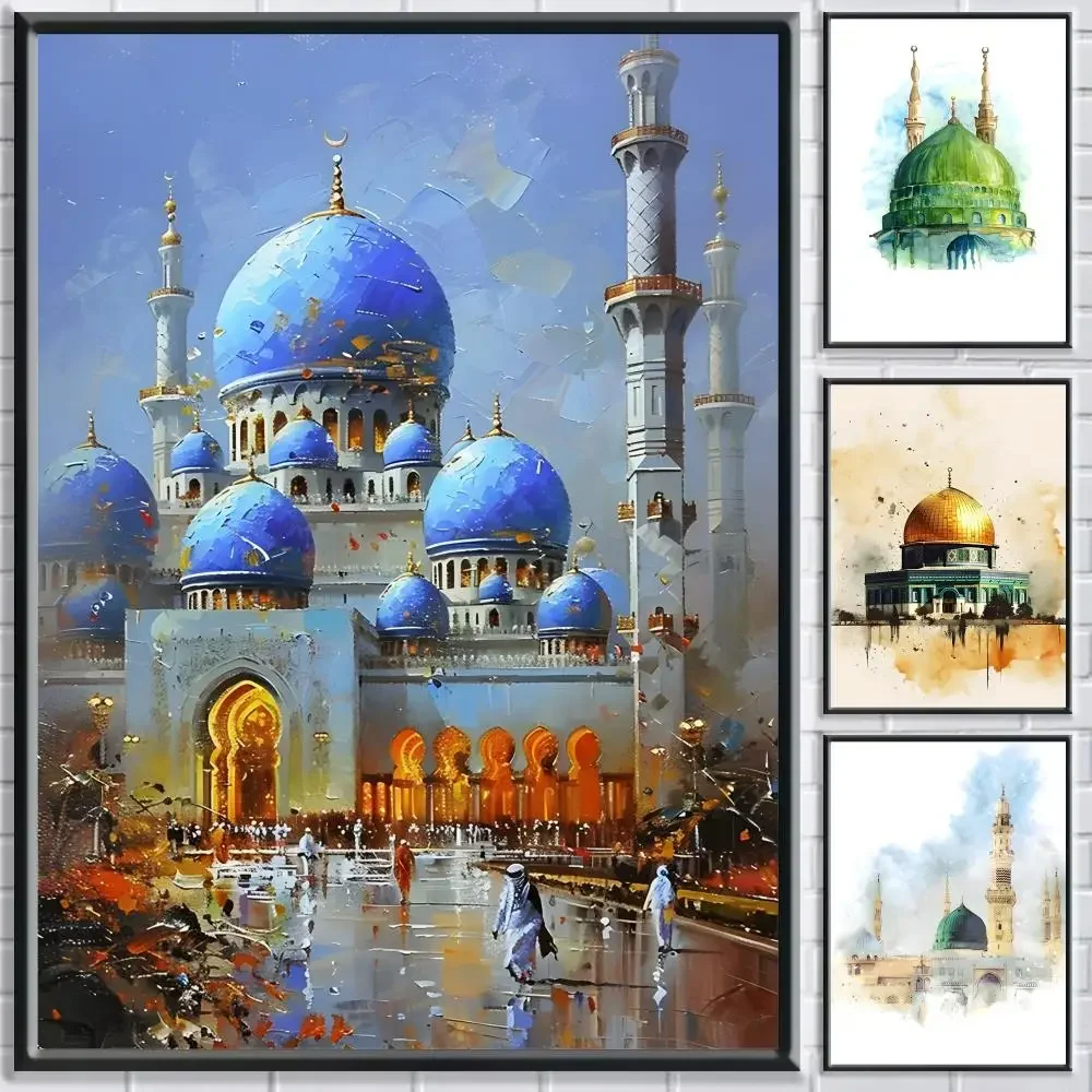 Mosque Nabawi Wall Art Poster HD  Waterproof Ideal for Home Office Dorm Bedroom Great Gift
