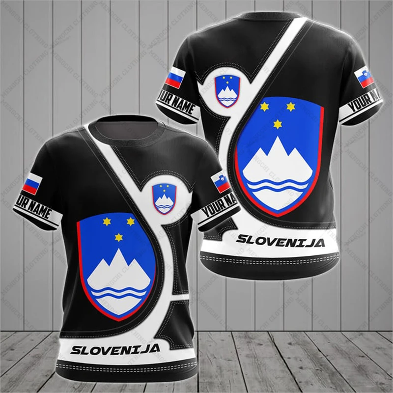 Custom Slovenia Symbol Graphic Tees Summer Cool Sportswear Men\'s Fashion Jersey Loose T-shirts Boy Oversized Short Sleeve Tops