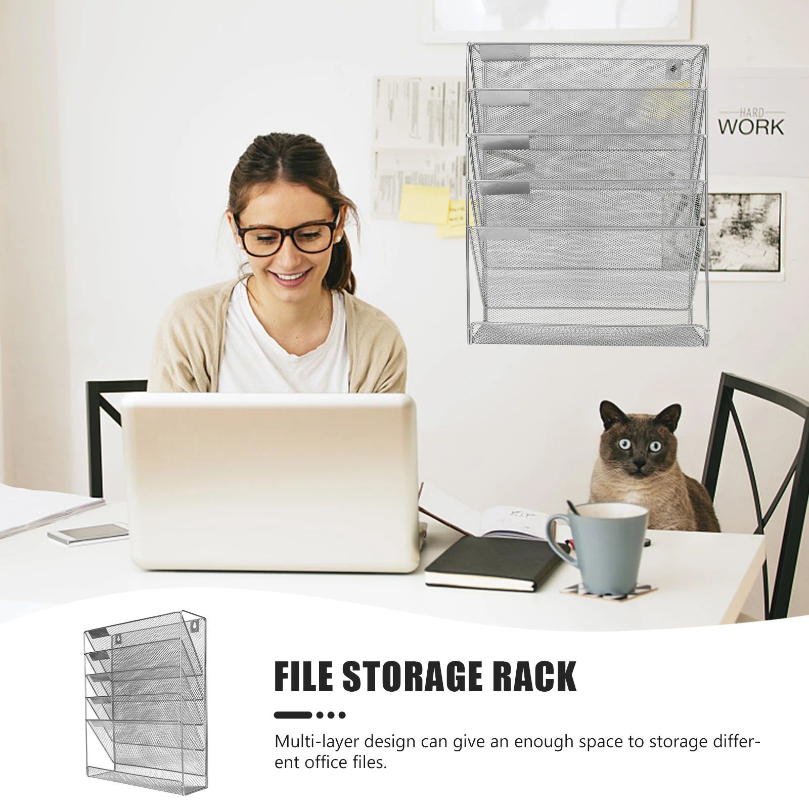 Multifunction Wall Mounted File Rack Office Metal Storage Magazine rack wall mounted