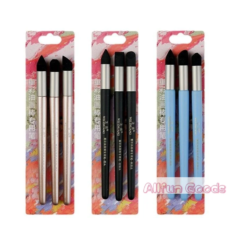 Fotografia 6: [TG835]2/3 Peças de Esponjas Macias para Mistura, Canetas de Esfumar para Pastel a Óleo com Pontas de Vários Formatos para Artistas, Desenho e Pintura