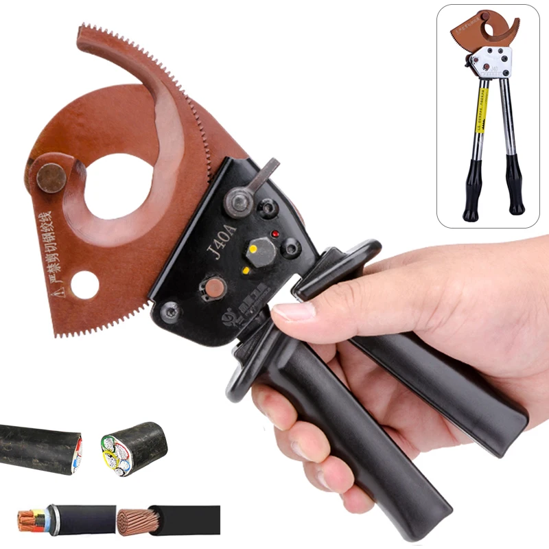 

Ratchet Cable Cutter J40A/J40 Max 300mm² Cu/Alu Cable Scissors Electrical Wire Cutting Plier Wire Breakers Cutting Tools