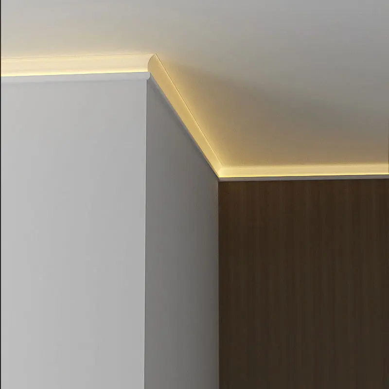 0.5m/1m Top Corner Line Lamp Free Ceiling LED Aluminum Profile Surface Mounted Wall Washer Gypsum Channel Linear Bar Strip Light