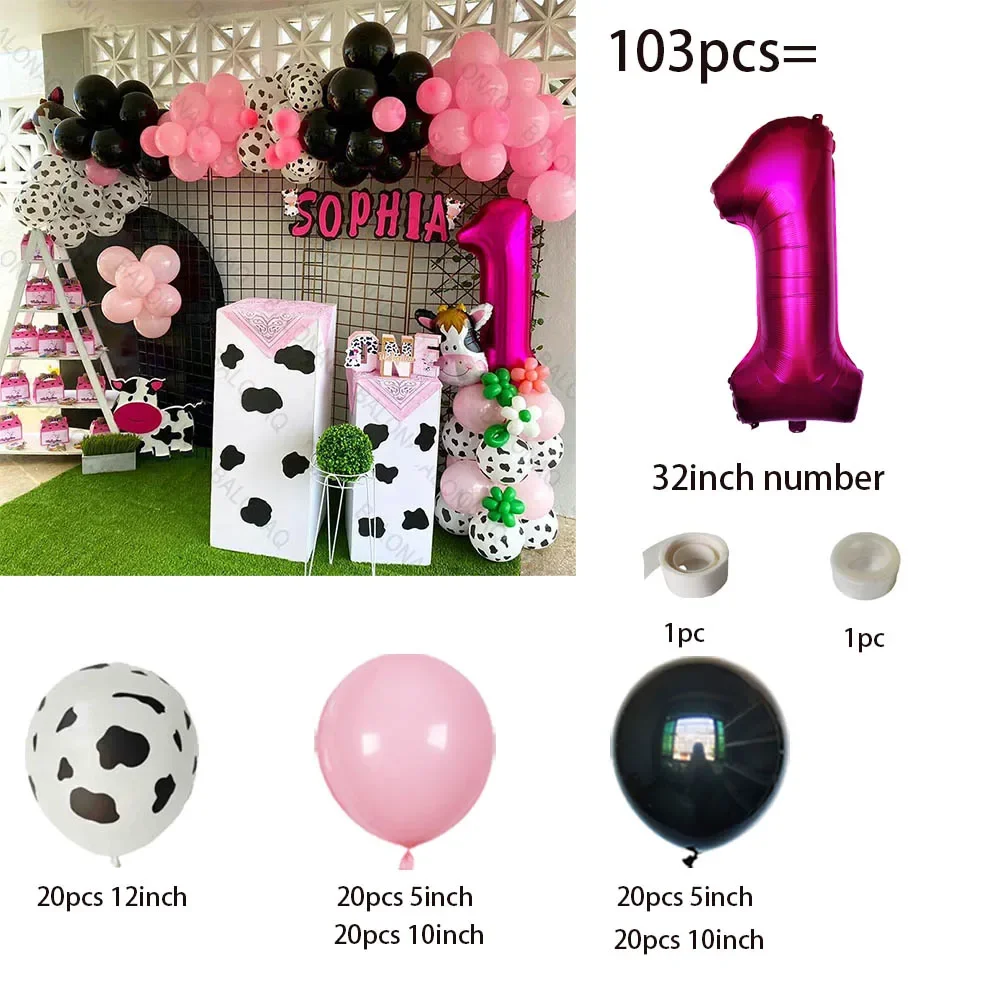 103pcs Jungle Animal Latex Balloons Black White Cow Latex Balloon Birthday Party Decor Kids Birthday Gift Inflatable Globos