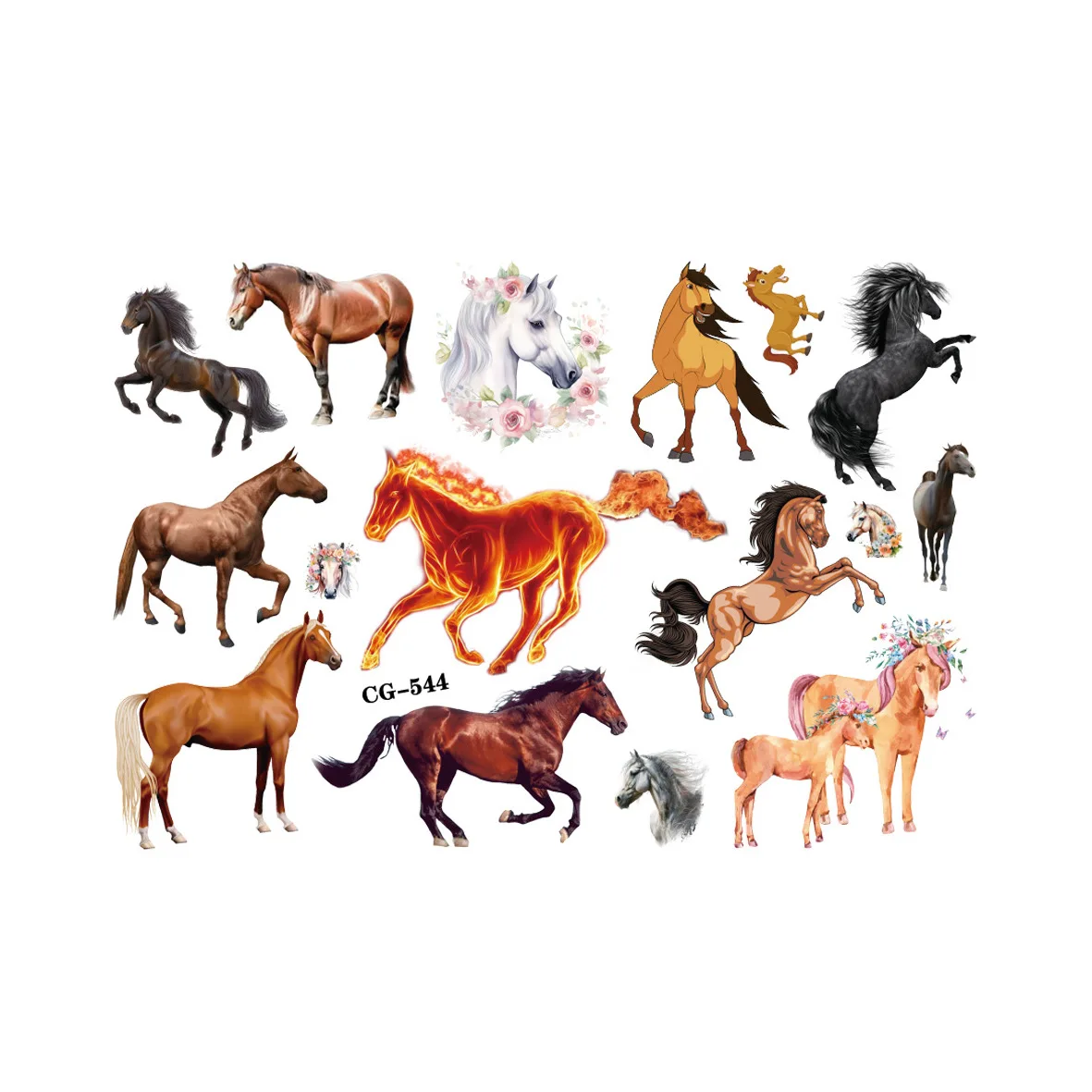 New Horse Fake Temporary Tattoos for Kids Birthday Party Supplies Favors Cute Horse Tattoos Stickers Decoration