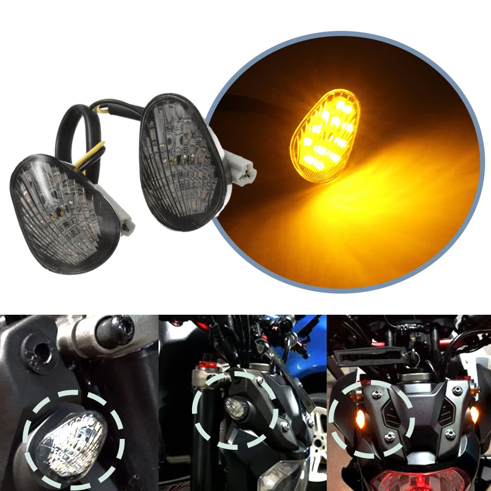 

1 Pair 12 V DC Amber LED Turn Signal Light Motorcycle Accessories Indicator Lamp Flush Mount For Yamaha YZF R1 R6 R6s