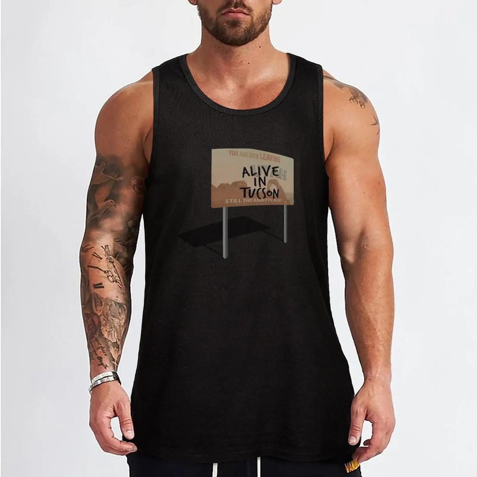 Alive In Tucson - Last Man on Earth Tank Top Bodybuilding clothing man fitness Men's summer vest fitness clothing for men