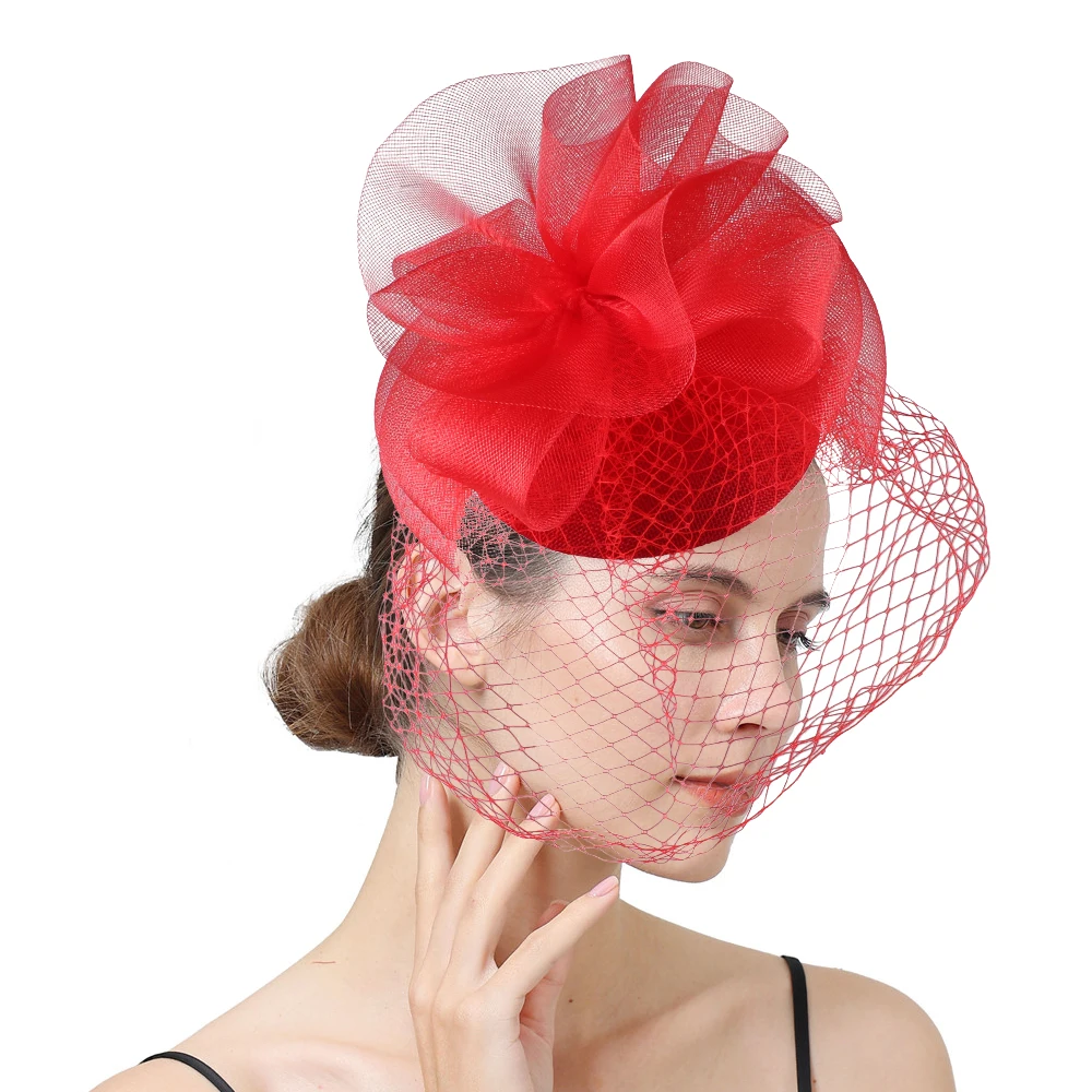 

Women Wedding Veils Fascinator Hat Occasion Headpiece Lady Party Dinner Fashion Headwear Bride Formal Wedding Hair Accessories