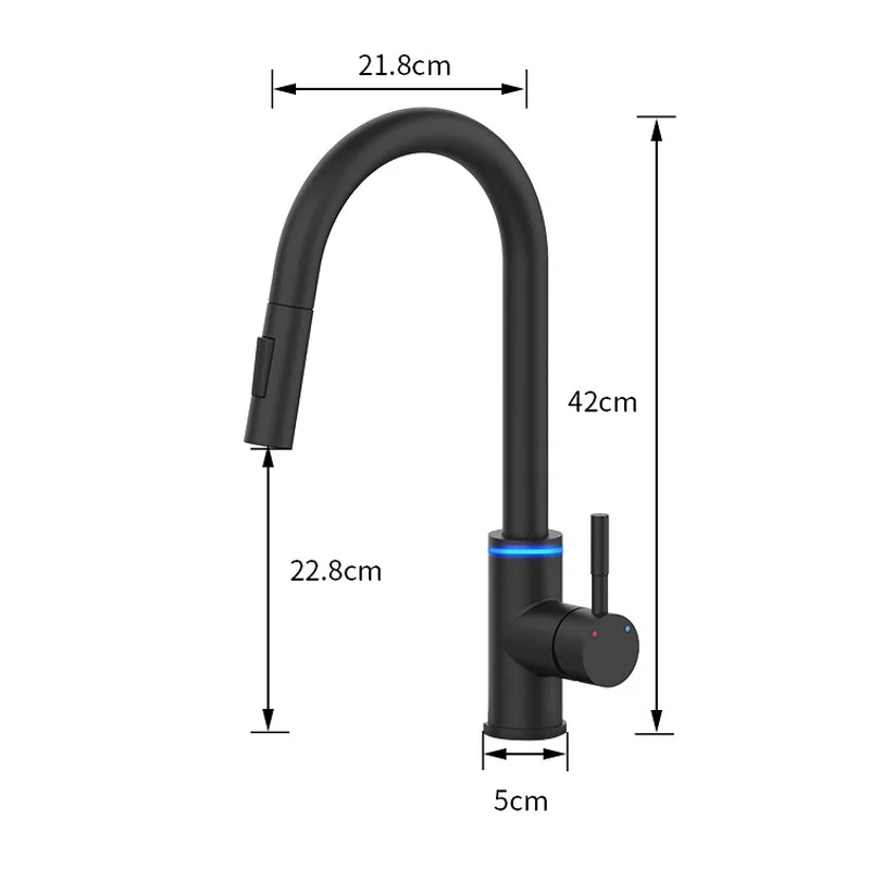 

Touch Sensitive Faucet, Kitchen Pull-out Hot and Cold Faucet, Universal Telescopic Sink, Vegetable Basin Faucet