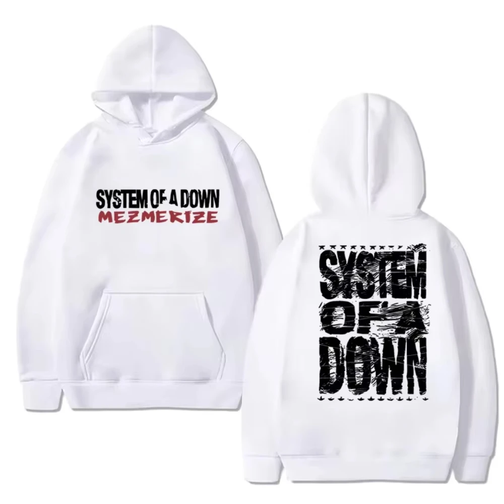 Bluza z kapturem Rock Band System of A Down Mezmerize 2025 Album Vintage Metal Streetwear Unisex Hip Hop Casual Męska Damska Nadrukowana