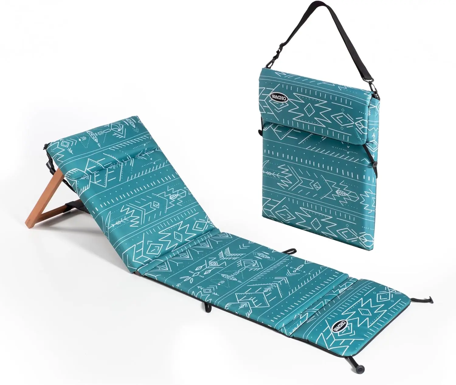 

Складной пляжный стул для улицы — сверхлегкое откидывание с регулируемой деревянной спинкой, пенопластовой подкладкой и водостойкой переработанной тканью