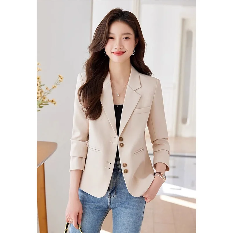 

2025 Women New Suit Fashion Design Long Sleeved Suit Jacket Spring Autumn Suit Coat Top Korean women Receive High Praise