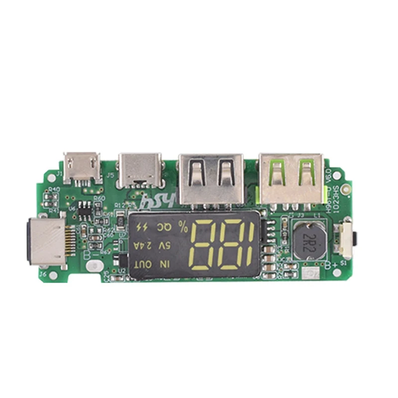 1Pc High Quality 5V2.4A Dual USB/Type-C /Micro Mobile Power 18650 Li-Ion Battery Digital Display Charging Module Charger Board