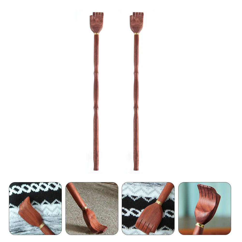 

2 Pcs Bamboo Scratcher Back Claw Massager Adults Anti Itch Neck Wooden Portable Accessories Scalp