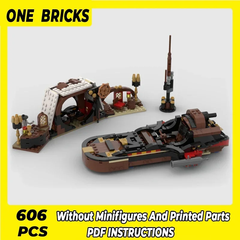 Tijolos moc técnicos modelo barco série pirata land speeder blocos de construção modulares presentes brinquedos para crianças conjuntos diy montagem