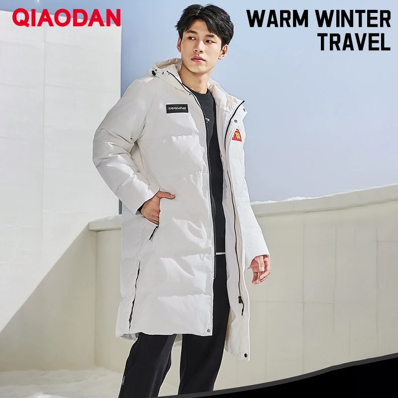 سترة QIAODAN مقاومة للبرودة لشتاء 2025 سترة رجالية جديدة من الجرافين دافئة مقاومة للرياح بقلنسوة متوسطة وطويلة QXEGM3244002R #3