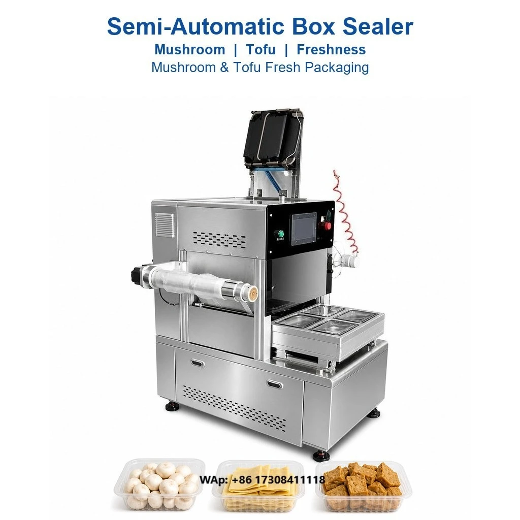 Tray Sealing Machine Semi Automatic MAP Tray Sealer Stainless Steel Food Grade for Fresh Meat