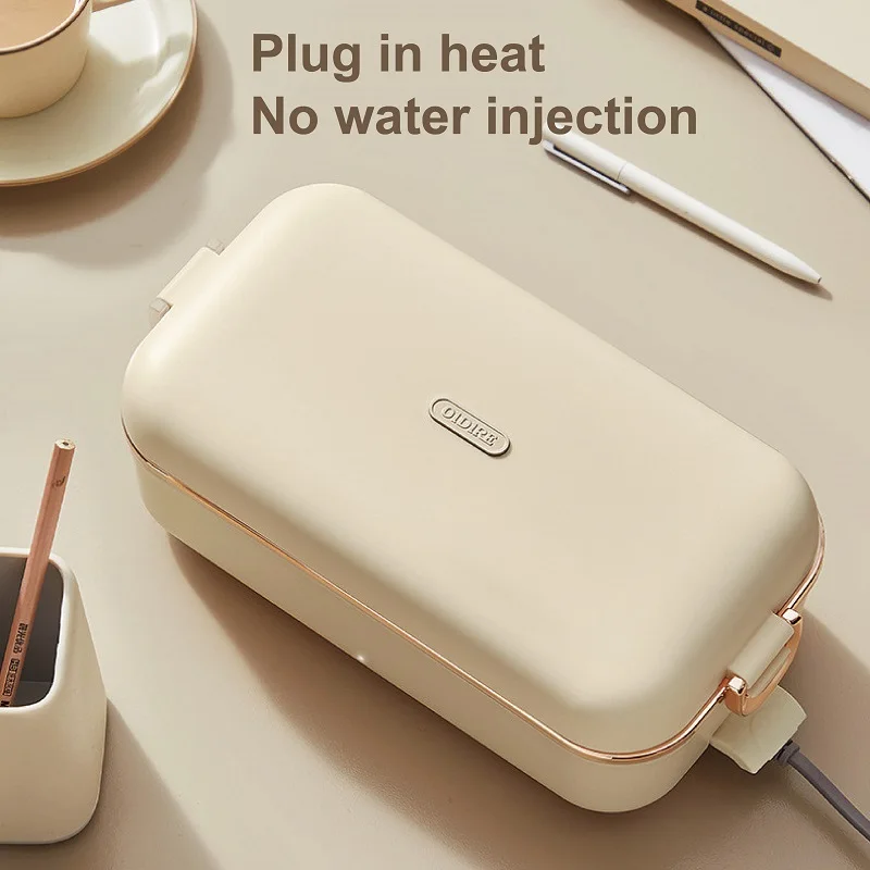 Lancheira elétrica 45w, lancheira aquecida para escritório, portátil, sem água, aquecedor de alimentos, aço inoxidável 304, lancheira isolada, 800ml