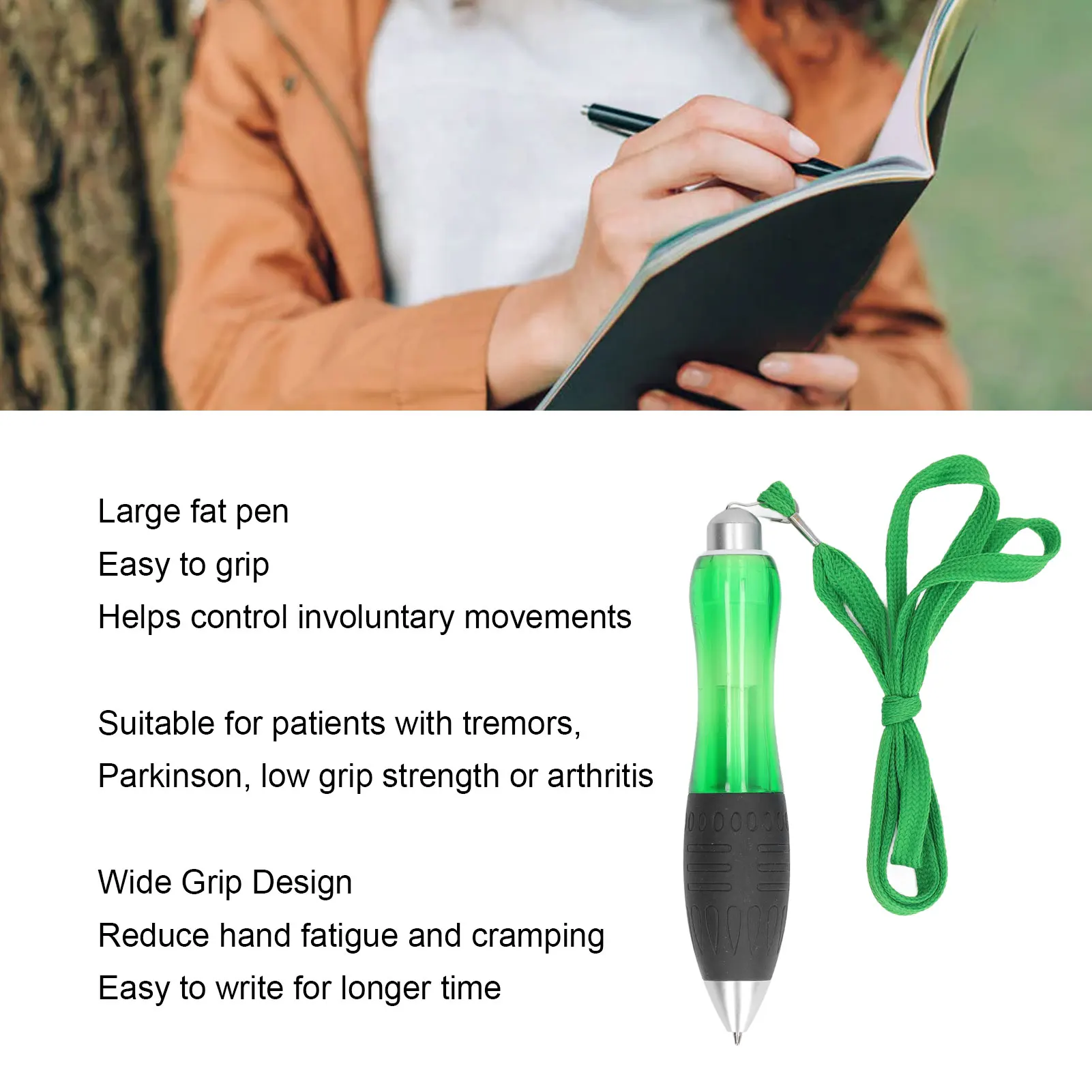 Big Fat Weighted Pens Handwriting Aids Fat Heavy Weighted Pens Weight Balance Retractable Low Grip Strength for Arthritis