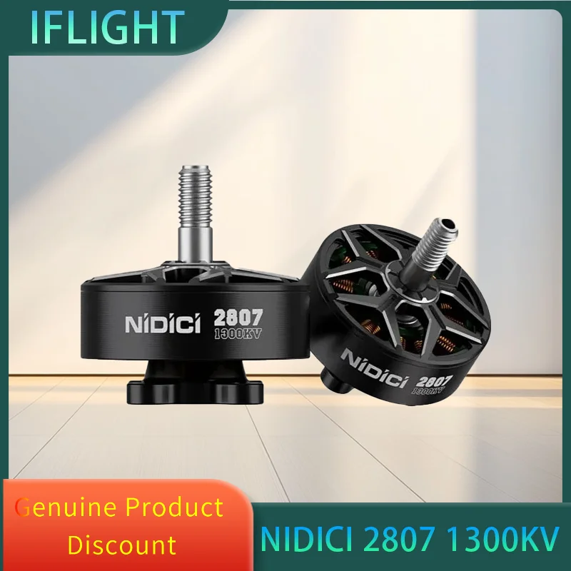 

iFlight NIDICI 2807 1300KV Бесщеточный двигатель с валом 5 мм, совместимый 7-дюймовый пропеллер для RC FPV Drone